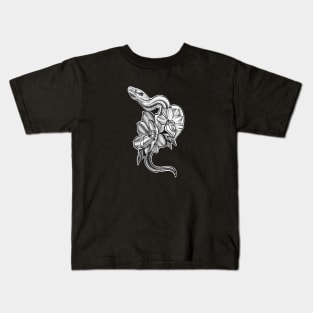 Snake with Flowers Kids T-Shirt